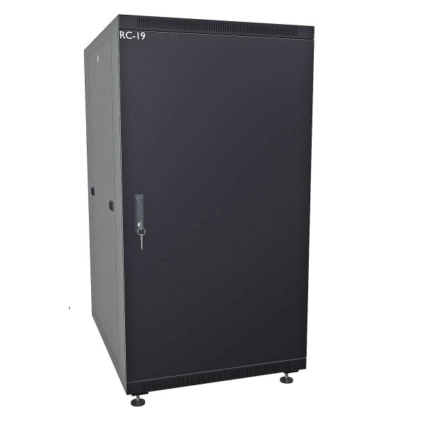 RC19 RP-22.6.10-ММ.9005 Шкаф напольный 22U 600x1000x1098мм (ШхГхВ) телекоммуникационный 19amp;quot;, передняя дверь металлическая - задняя дверь металлическая, цвет черный RAL 9005