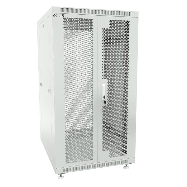 RC19 RP-27.6.8-2PP.7035 Шкаф напольный 27U 600x800x1320мм (ШхГхВ) телекоммуникационный 19amp;quot;, передняя дверь перфорированная двойная - задняя дверь перфорированная, цвет серый RAL 7035