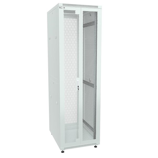 RC19 RP-37.6.10-2PP.7035 Шкаф напольный 37U 600x1000x1765мм (ШхГхВ) телекоммуникационный 19amp;quot;, передняя дверь перфорированная двойная - задняя дверь перфорированная, цвет серый RAL 7035