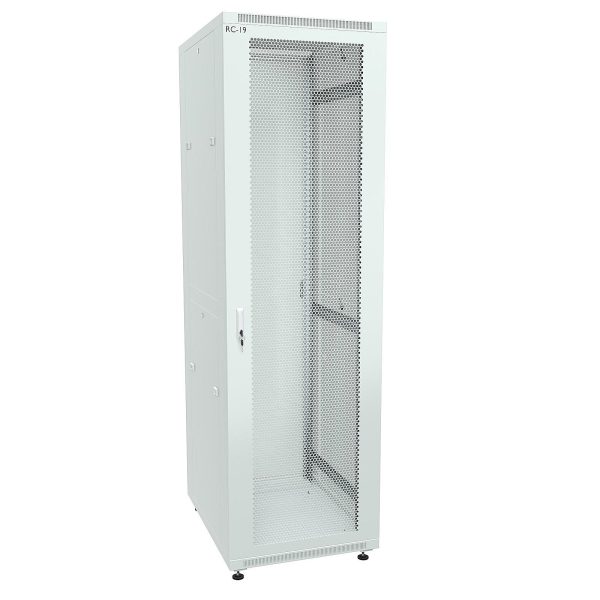 RC19 RP-37.6.10-PM.7035 Шкаф напольный 37U 600x1000x1765мм (ШхГхВ) телекоммуникационный 19amp;quot;, передняя дверь перфорированная - задняя дверь металлическаяическая, цвет серый RAL 7035